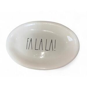 Rae Dunn Artisan Collection FA LA LA Oval Dish Serving Platter Christmas Holiday